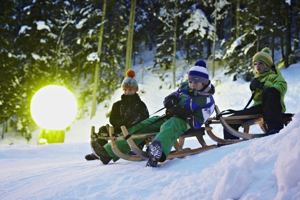 Nachtrodeln auf der Mondrodelbahn in Söll
